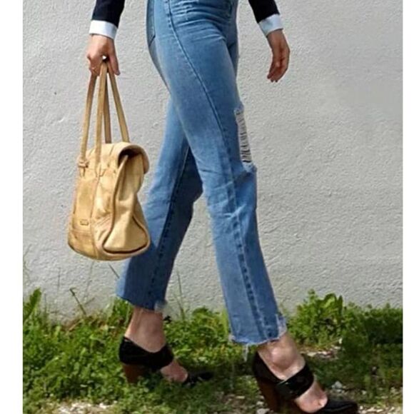 HDLTE Women Ripped Jeans Distressed Boyfriends Jeans Frayed Ankle Skinny Denim - Picture 4 of 10